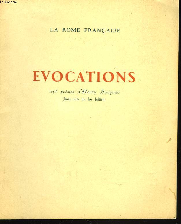 LA ROME FRANCAISE. AVOCATIONS. SEPT POEMES