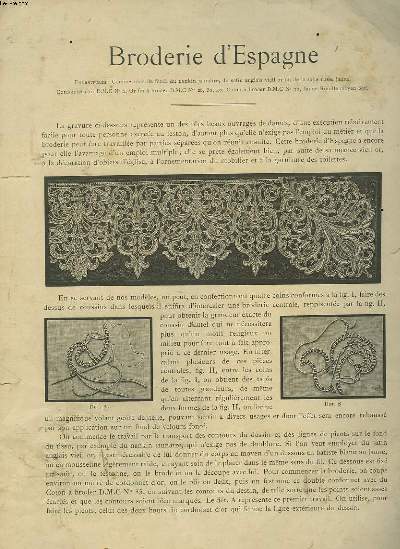 BRODERIE D'ESPAGNE. OUVRAGES NOUVEAUX DE STYLE ANCIEN