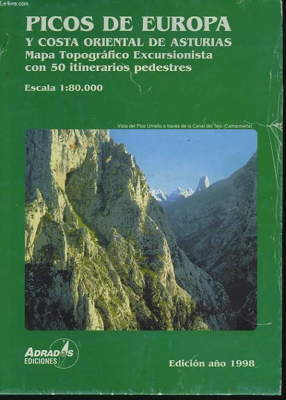 PICOS DE EUROPA Y COSTA ORIENTAL DE ASTURIAS. MAPA TOPOGRAFICO EXCURSIONISTA CON 50 ITINERARIOSPEDESTRES.