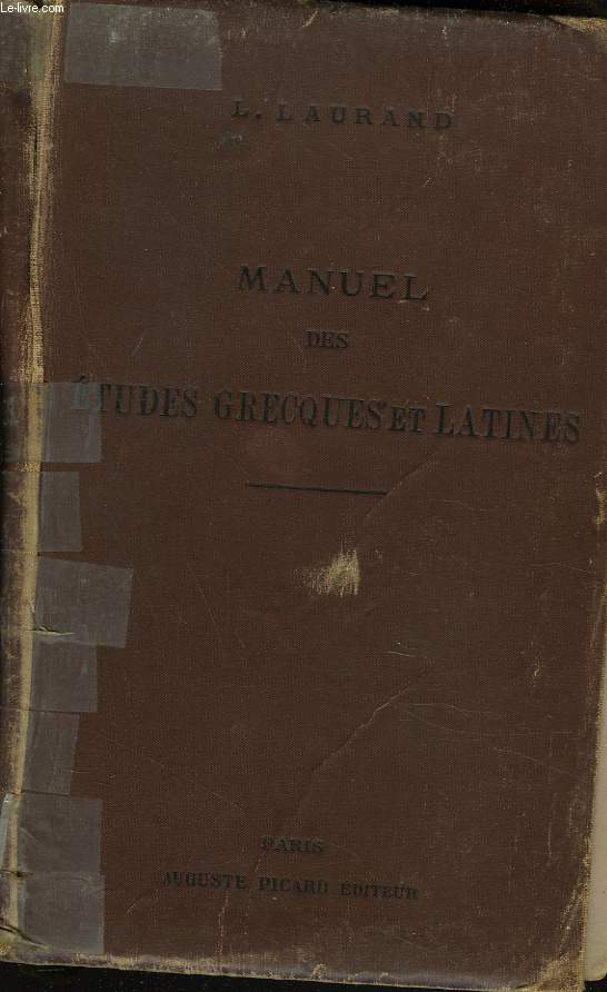 MANUEL DES ETUDES GRECQUES ET LATINES