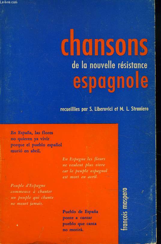 CHANSONS DE LA NOUVELLE RESISTANCE ESPAGNOLE.