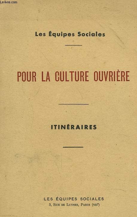 POUR LA CULTURE OUVRIERE