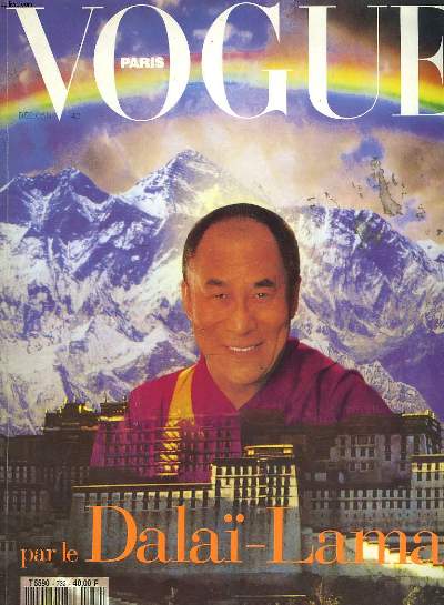 VOGUE N732, DECEMBRE 1992, JANVIER 1993. PAR LE DALA-LAMA / AUTOUR DU TIBET