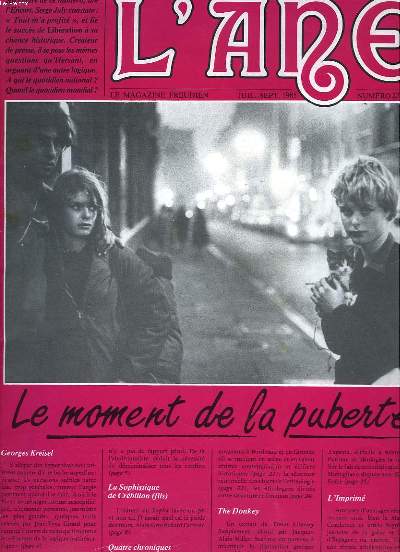 L'ANGE, LE MAGAZINE FREUDIEN N22, JUILL-SEPT. 1995. LE MOMENT DE LA PUBERTE. GEORGES KREISEL / LOUK ULSMAN / LA SOPHISTIQUE DE CREBILLON (FILS) / QUATRE CHRONIQUES ...