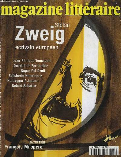 MAGAZINE LITTERAIRE N351, FEVRIER 1997. STEFAN ZWEIG, ECRIVAIN EUROPEEN / JEAN-PHILIPPE TOUSSAINT / DOMINIQUE FERNANDEZ / ROGER POL DROIT / FELISBERTO HERNANDEZ / HEIDEGGER / JASPERS / ...