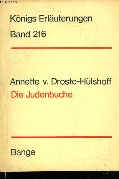 DIE JUDENBUCHE. KNIGS ERLUTERUNGEN BAND 216.