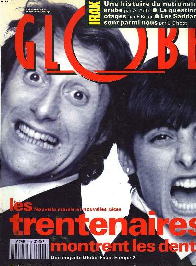 GLOBE N50, SEPTEMBRE 1990. SPECIAL IRAK, LA QUESTION DES OTAGES. LA NATION ARABE EXISTE-ELLE ? / LOULOU, LA VIE TRAVESTIE / REVELATIONS SUR LES RESEAUX TAPIE / DOSSIER: LES TRENTENAIRES MONTRENT LES DENTS / ROGER MILLA EN GUERRE CONTRE LE FOOT BALL BLANC