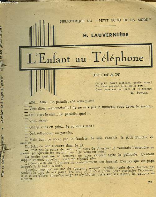 L'ENFANT AU TELEPHONE