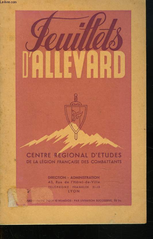 LES FEUILLETS D'ALLEVARD, NVI, NOVEMBRE 1943. L'OCCIDENT EN PERIL, par LEON EMERY.