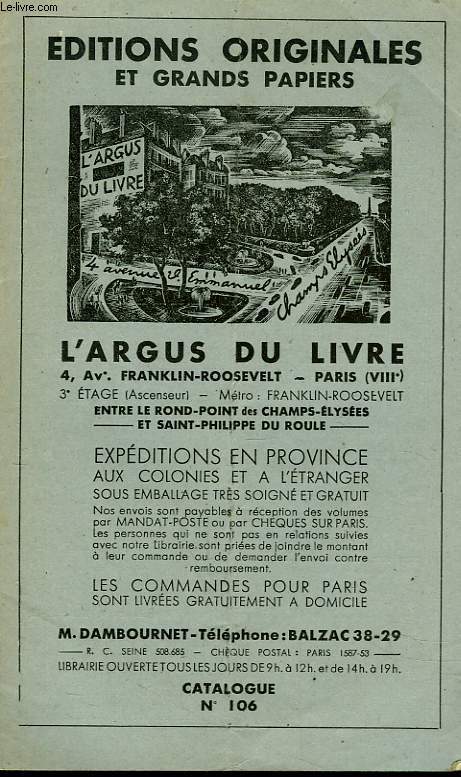 CATALOGUE N106, EDITIONS ORIGINALES ET GRANDS PAPIERS.
