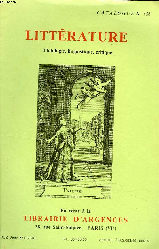 CATALOGUE N136. LITTERATURE. PHILOLOGIE, LINGUISTIQUE, CRITIQUE.