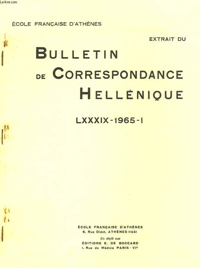 BULLETIN DE CORRESPONDANCES HELLENIQUES (EXTRAIT DE). LXXXIX-1965-I. LE FRAGMENT DE L'EDIT DU MAXIMUM IG V 1, 1359 B, par JEAN BIGEN.