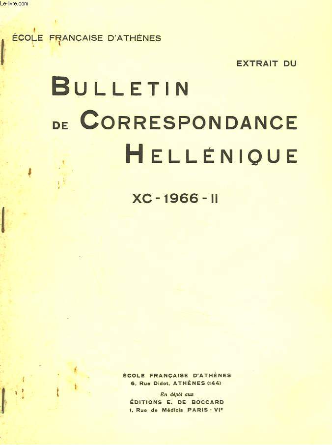 BULLETIN DE CORRESPONDANCES HELLENIQUES(EXTRAIT DE). XC-1966-II. LAMPES CONRINTHIENNES ET IMITATIONS AU MUSEE NATIONAL D'ATHENES, par GERARD SIEBERT.
