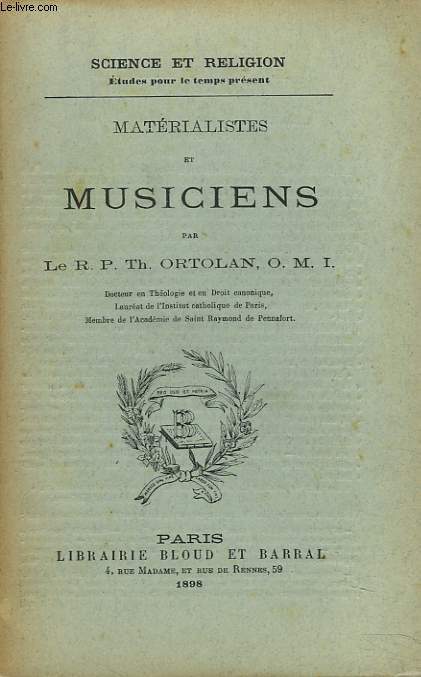 MATERIALISTES ET MUSICIENS