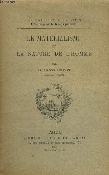 LE MATERIALISME ET LA NATURE DE L'HOMME