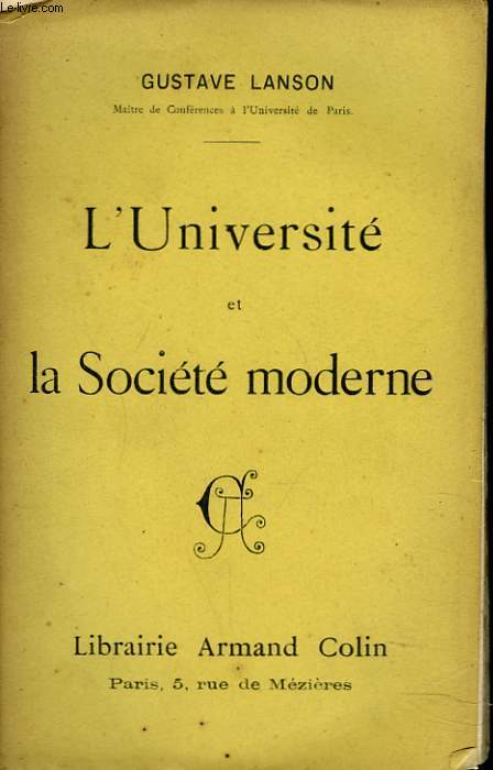 L'UNIVERSITE ET LA SOCIETE MODERNE