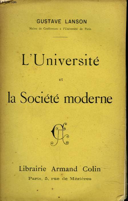 L'UNIVERSITE ET LA SOCIETE MODERNE