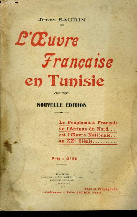 L'OEUVRE FRANCAISE EN TUNISIE