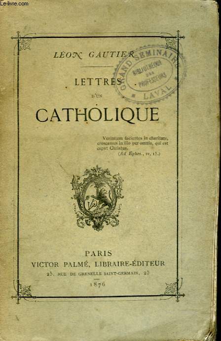 LETTRES D'UN CATHOLIQUE.