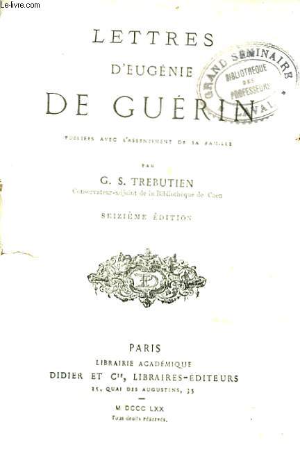 LETTRES D'EUGENIE DE GUERIN