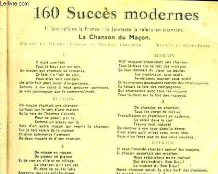 JEUNESSE QUI CHANTE. RECUEIL CHANSONS. 160 SUCCES MODERNES.