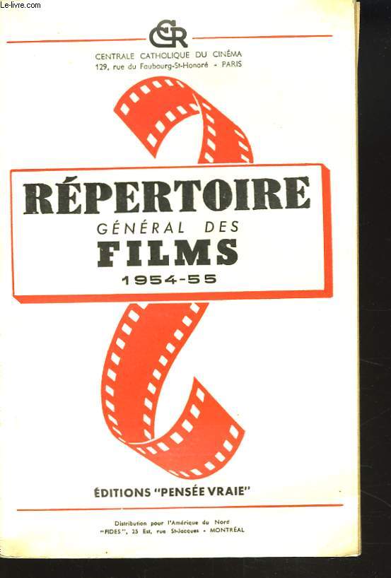REPERTOIRE GENERAL DES FILMS 1954-1955.
