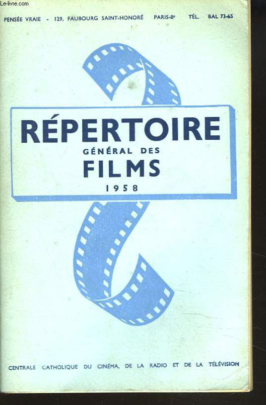 REPERTOIRE GENERAL DES FILMS 1958
