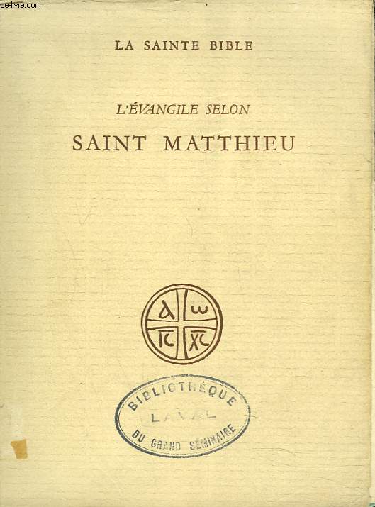L'EVANGILE SELON SAINT-MATTHIEU