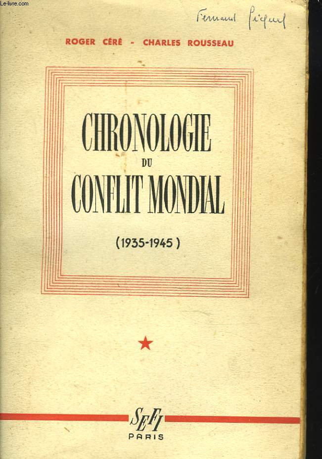CHRONOLOGIE DU CONFLIT MONDIAL (1935-1945)