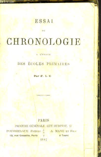 ESSAI DE CHRONOLOGIE A L'USAGE DES ECOLES PRIMAIRES