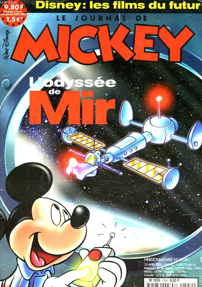LE JOURNAL DE MICKEY N2549, 25 AVRIL 2001. L'ODYSSEE DE MIR.