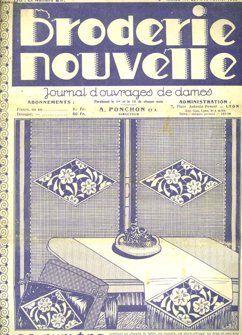 BRODERIE NOUVELLE. JOURNAL D'OUVRAGES DE DAMES N 201, FEVRIER 1932.