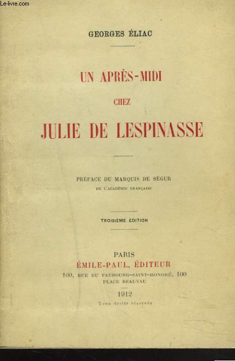 UN APRES-MIDI CHEZ JULIE LESPINASSE