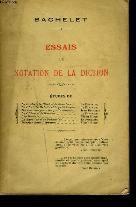 ESSAIS DE NOTATION DE LA DICTION.