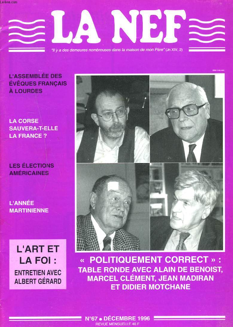 LA NEF, REVUE MENSUELLE N67, DECEMBRE 1996. 