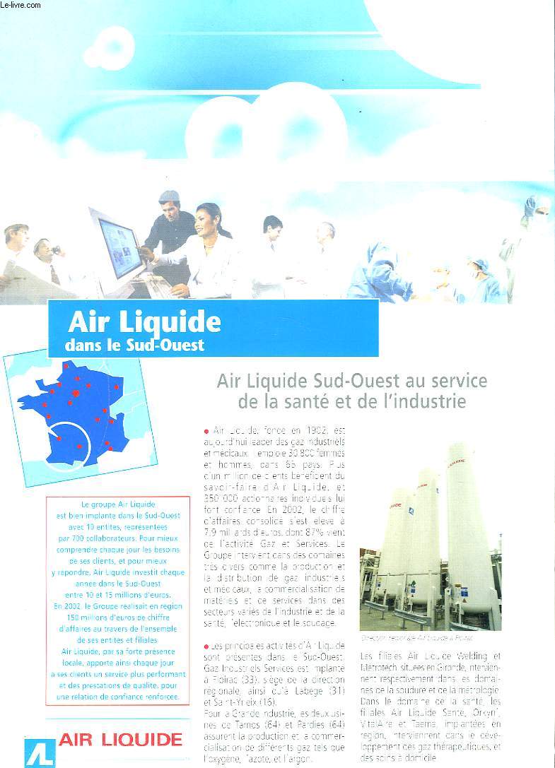 AIR LIQUIDE DANS LE SUD OUEST SUD-OUEST