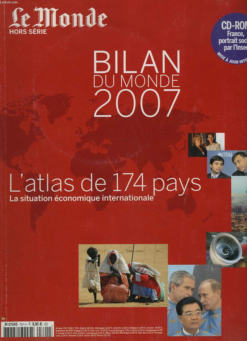 LE MONDE, HORS-SERIE, 2007 BILAN DU MONDE 2007. + CD ROM INSEE: FRANCE PORTRAIT SOCIAL NOVEMBRE 2006.