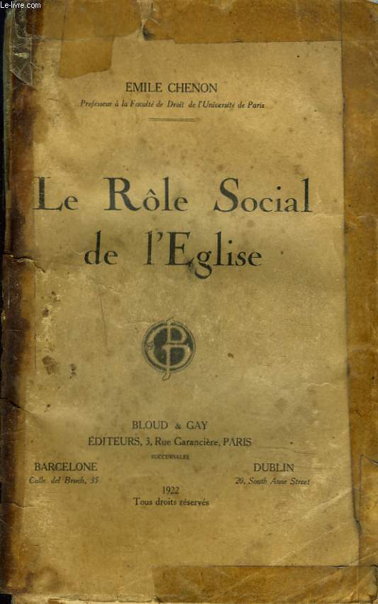 LE ROLE SOCIAL DE L'EGLISE.
