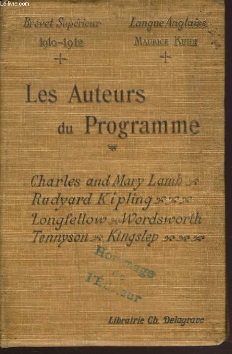 LES AUTEURS ANGLAIS DU PROGRAMME.