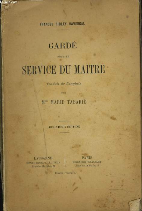 GARDE POUR LE SERVICE DU MAITRE.