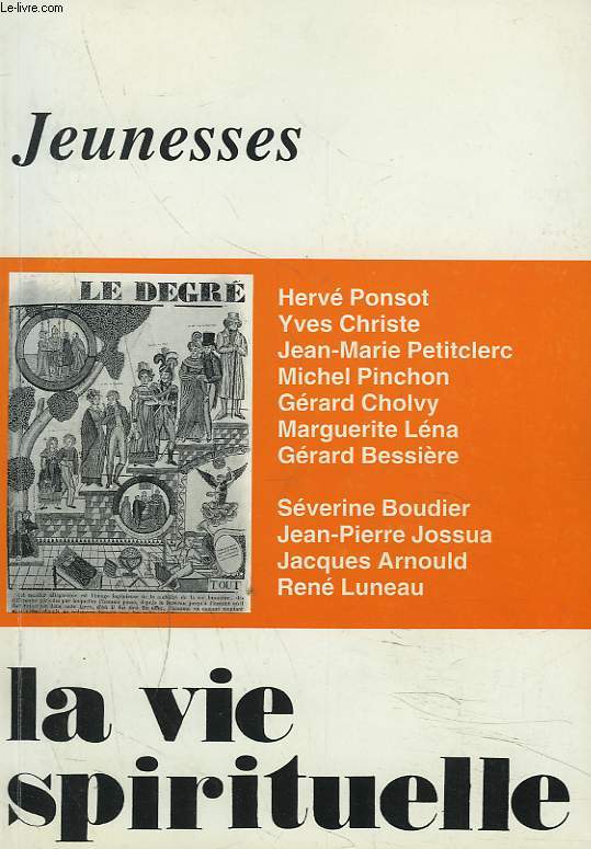 LA VIE SPIRITUELLE N704, MARS-AVRIL 1993. JEUNESSES. HERVE PONSOT: LA NUVEAUTE CHE PAUL/ Y. CHRISTE: L'IMAGE DU CHRIST JEUNE/ J.M. PETITCLERC: LA TRAVERSEE DE L'ADOLESCENCE/ M. PINCHON: DES JEUNES EN QUETE DE REPERES/ G. COLVY: LES MOUVEMENTS DE JEUNESSE