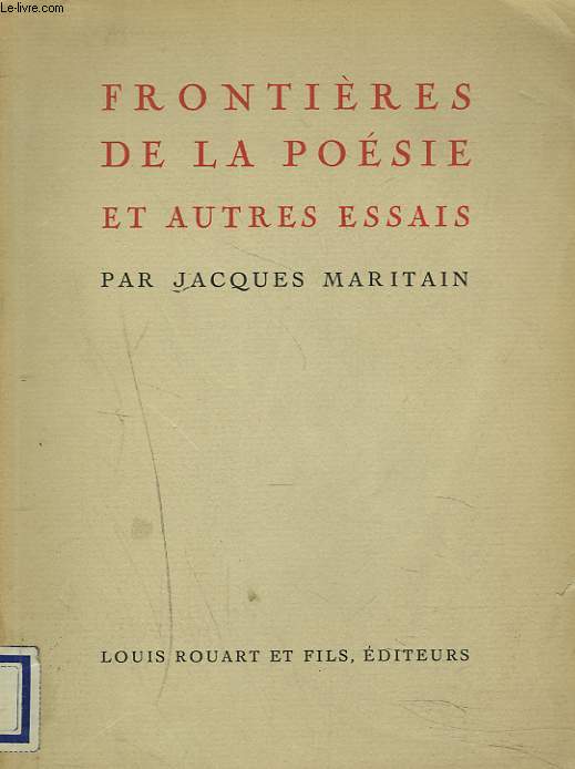 FRONTIERES DE LA POESIE ET AUTRES ESSAIS