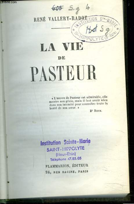 LA VIE DE PASTEUR.