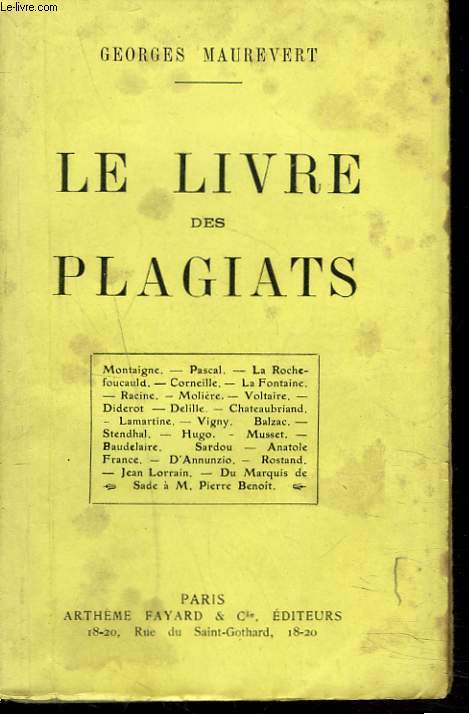 LE LIVRE DES PLAGIATS