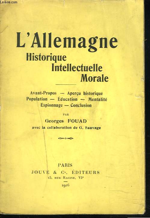 L'ALLEMAGNE HISTORIQUE, INTELLECTUELLE, MORALE.