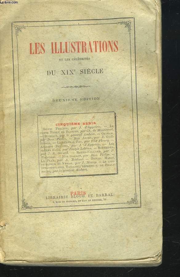 LES ILLUSTRATIONS ET LES CELEBRITES DU XIXe SIECLE. 5e SERIE. 2e EDITION.