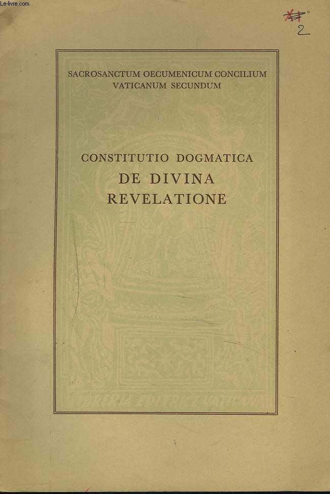 CONSTITUTIO DOGMATICA DE DIVINA REVELATIONE