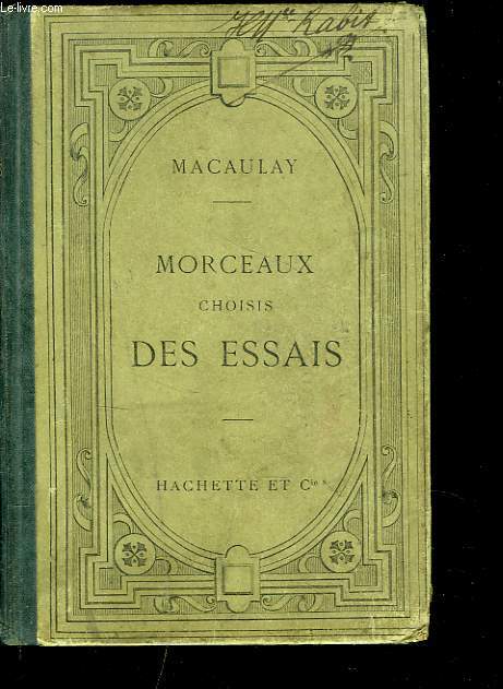 MORCEAUX CHOISIS DES ESSAIS