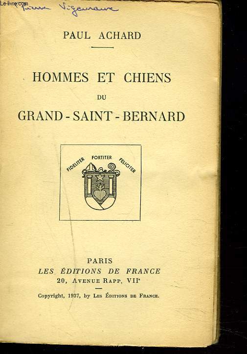 HOMMES ET CHIENS DU GRAND-SAINT-BERNARD.