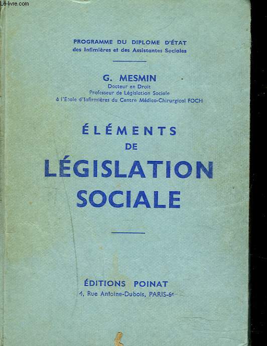 ELEMENTS DE LA LEGISLATION SOCIALE